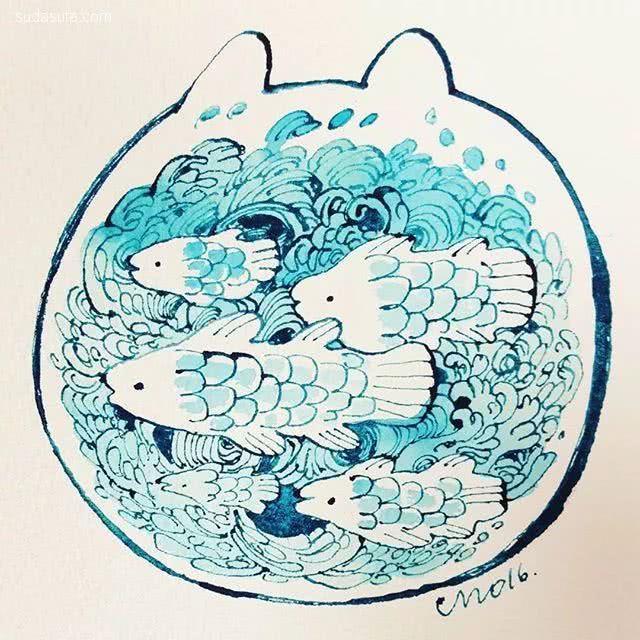 手绘-maruti_bitamin 清新安静的手绘插画