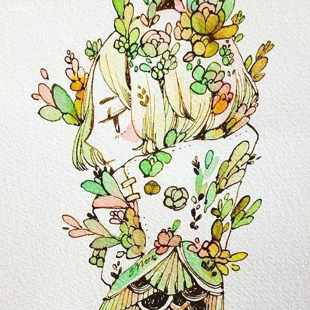 手绘-maruti_bitamin 清新安静的手绘插画