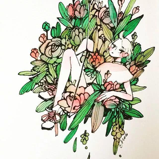 手绘-maruti_bitamin 清新安静的手绘插画