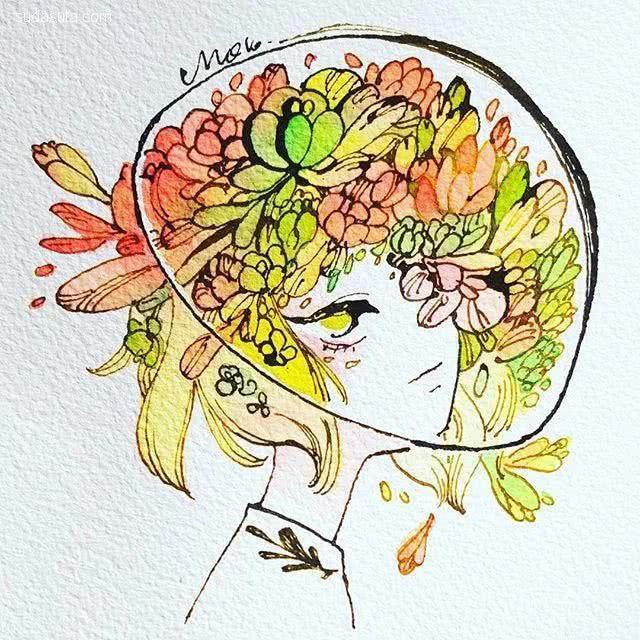 手绘-maruti_bitamin 清新安静的手绘插画