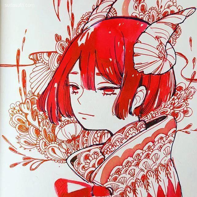 手绘-maruti_bitamin 清新安静的手绘插画