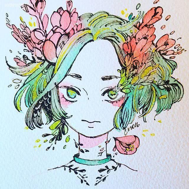 手绘-maruti_bitamin 清新安静的手绘插画