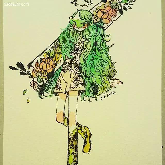 手绘-maruti_bitamin 清新安静的手绘插画